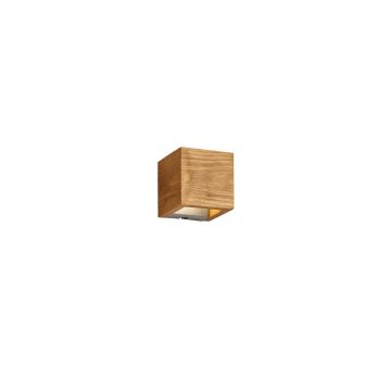Brad Applique Led Legno Cubo Biemissione Smd Osram Con Regolazione Intensita' Con Interruttore L.11X11Cm Trio Catrame