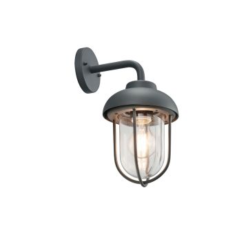 Duero Applique Da Esterno Down Fusione Di Alluminio Verniciata Antracite Con Diffusore Vetro Trasparente Ip44 H.32Cm Trio 