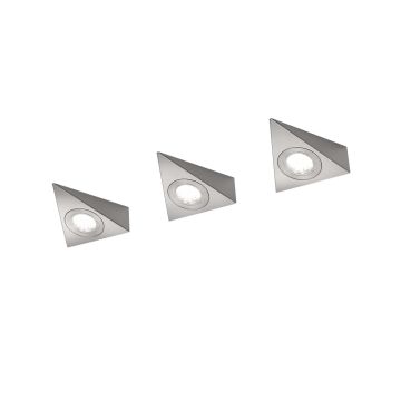 Ecco Kit 3 Pezzi Sottopensile Led Acciaio 13X13 Cad. Trio Grigio cenere
