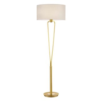 Paris Ii Piantana Ottone Satinato Con Paralume Ed Interruttore H. 160Cm Trio Ottone antico