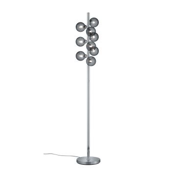 Alicia Piantana Cromata Con 9 Diffusori In Vetro Fume' H. 155Cm Trio Grigio 25%
