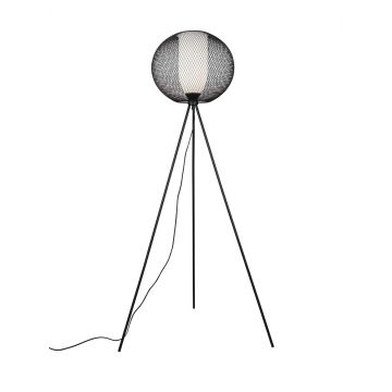 Filo Piantana Gabbia Filo Metallo Nero Con Vetro Bianco H.150Cm Trio Nero