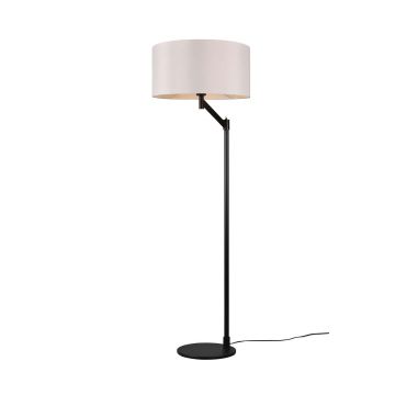 Cassio Piantana Metallo Nero Con Paralume Bianco H. 153,3Cm Trio Nero