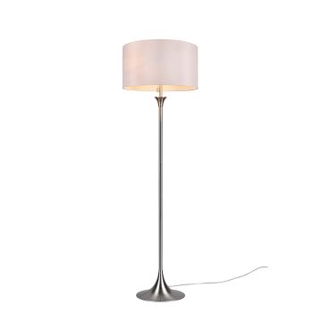 Sabia Piantana Metallo Acciaio E Paralume Bianco H. 155Cm Trio 