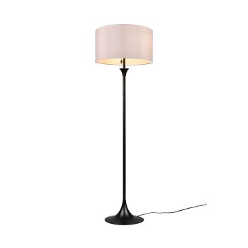 Sabia Piantana Metallo Nero E Paralume Bianco H. 155Cm Trio Nero