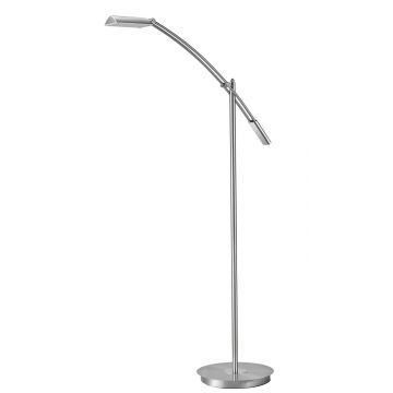 Verona Piantana Led Acciaio Satinato Touch Dimmer H. 130Cm Trio Grigio cenere