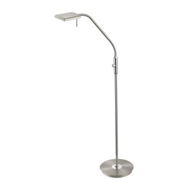 Bergamo Piantana Led Acciaio Satinato Flessibile Tocuh Dimmer H. 135Cm Trio Grigio cenere