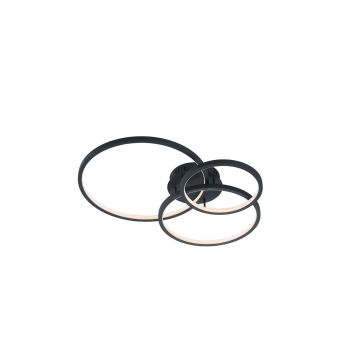 Aaron Sospensione Led Antracite 3 Anelli Con Tecnologia " Wiz " Multifunzione D. 80Cm Trio Antracite