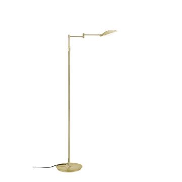 Calcio Piantana Led Orientabile Metallo Ottone Dimmerabile A Pedale H. 150 Trio Ottone antico