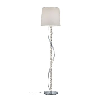 Cannes Ii Piantana Led+E27 Cromo E Alluminio Spazzolato Fusto Che Si Illumina H.165Cm Trio Grigio 25%