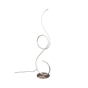 Jive Piantana Led Acciaio Satinato Con Dimmer A Pedale H.118Cm Trio Grigio cenere