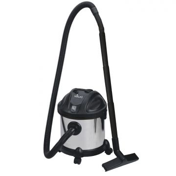 Bidone aspiratutto solidi e liquidi fusto inox 15 L 1000 W Boudech Nero