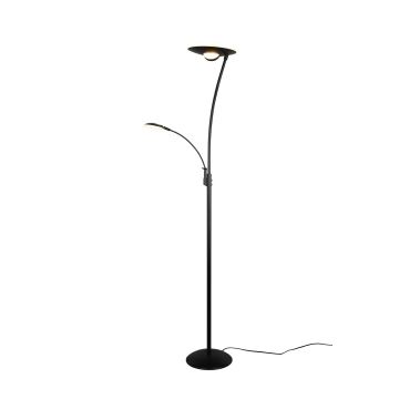 Granby Piantana Led Metallo Nero Con Luce Da Lettura Con Interruttori Touch Separati Regolazione Intensita' E Temperatura Di Colore H. 180Cm Trio Nero