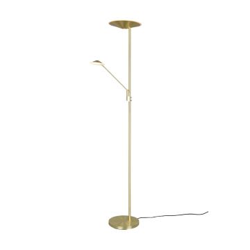 Brantford Piantana Led Metallo Ottone Con Luce Da Lettura Con Interruttori Touch Separati Regolazione Intensita' E Temperatura Di Colore H. 180Cm Trio Ottone antico
