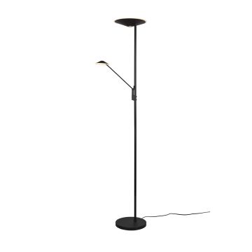 Brantford Piantana Led Metallo Nero Con Luce Da Lettura Con Interruttori Touch Separati Regolazione Intensita' E Temperatura Di Colore H. 180Cm Trio Nero