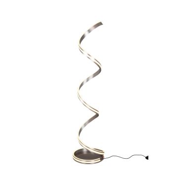 Yara Piantana Led Acciaio Satinato Con Regolazione Luce Calda  Naturale E Dimmerazione Con Interruttoe A Parete H. 150Cm Trio Grigio cenere