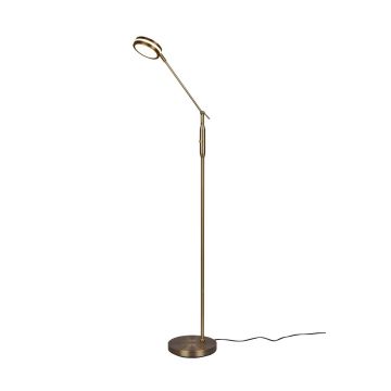 Franklin Piantana Led Metallo Ottone Invecchiato Con Regolazione Intensita' Touch Dimmer + Regolazione Luce Calda, Naturale E Fredda E Funzione Memorizzazione H. 133Cm Trio Ottone antico