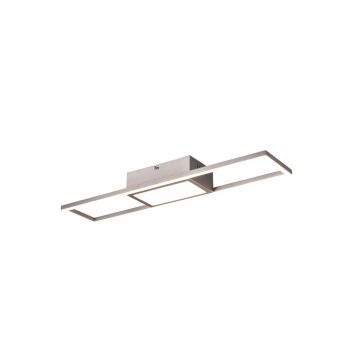Rigido Plafoniera Led Rettangolare Acciaio Con Telecomando Multifunzione L. 60Cm Trio 