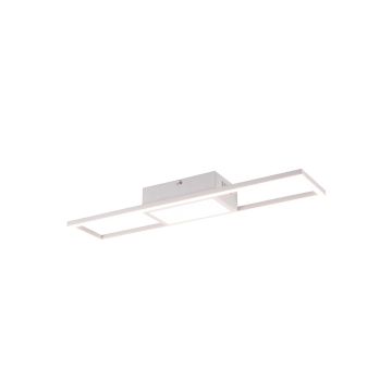 Rigido Plafoniera Led Rettangolare Bianca Con Telecomando Multifunzione L. 60Cm Trio 