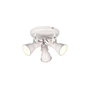 Steam Plafoniera 3 Spots Orentabili Metallo Bianco Anticato D. 28Cm Trio 