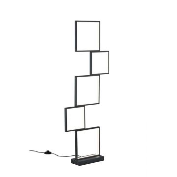 Sorrento Piantana Led 5 Quadrati Nera Con Regolazione Intensita' A Pedale H.124Cm Trio Nero