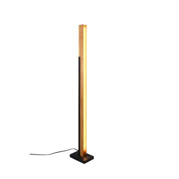 Kerala Piantana Led Legno Naturale E Metallo Nero Dimmerabile Con Touch Dimmer H. 120Cm Trio Nero