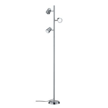 Narcos Piant. 3 Luci Led Acciaio Con Diff. Conico Foro 4 Intensita' H. 152 Trio Grigio cenere