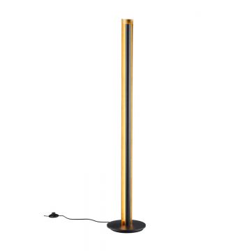 Texel Piantana Led Colonna Nera Interno Oro Dimmer A Scatto H. 135 Trio Nero