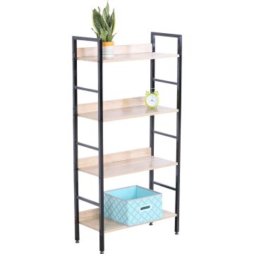Tucson - Libreria In Legno E Metallo A 4 Ripiani - 60X27,6X126 Cm Casa Collection Grigio 15%