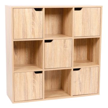 Miracle - Libreria Modulare In Legno Con Vani Ed Ante - 4 Vani E 5 Ante Casa Collection Marrone
