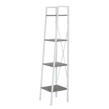Fresno - Libreria In Legno E Metallo A 4 Ripiani 34x32x148 cm Casa Collection Grigio 10%