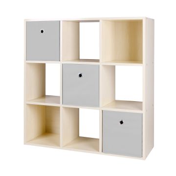 Melphy - Mobiletto multiuso con vani a giorno e cassetti - 6 vani + 3 cassetti Casa Collection Marrone chiaro