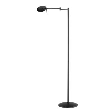 Kazan Piantana Led Doppio Braccio Snodabile Nero Opaco Con Dimmer A Sensore H.120Cm, P.45Cm Trio Nero