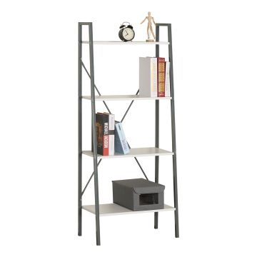 Prescott - Libreria In Legno E Metallo A 4 Ripiani 60x32x148 cm Casa Collection Marrone