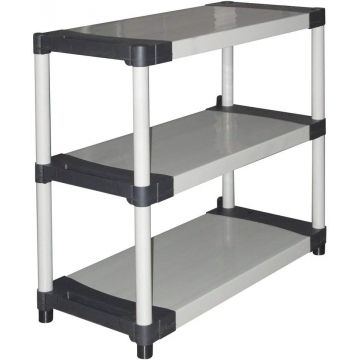 Scaffale modulare portata 80 kg con 3 ripiani Frankystar Grigio 10%