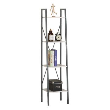 Prescott - Libreria In Legno E Metallo A 4 Ripiani - 34X32X148Cm Casa Collection Marrone