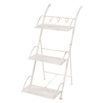 Ophelia - Scaffale in metallo anticato a 3 ripiani - 40x34x78 cm Casa Collection Bianco
