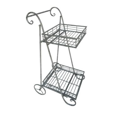 Jude - Scaffale In Metallo Anticato - 37X41X76 Cm Casa Collection Grigio 10%