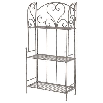 Jude - Scaffale in metallo anticato - 61x28x122 cm Casa Collection Grigio 10%