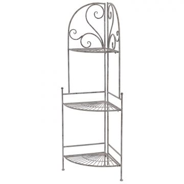 Jude - Scaffale angolare in metallo anticato - 49x36x122 cm Casa Collection Grigio 10%