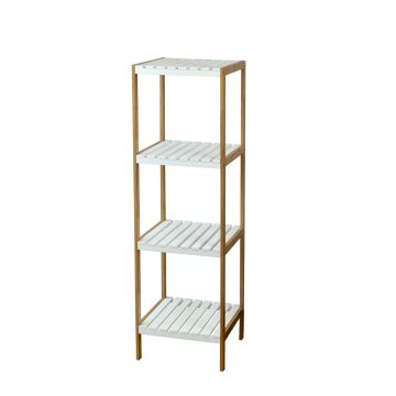 Axis - Scaffale in bamboo ed MDF 4 ripiani - 34x33x110 cm Casa Collection Bianco