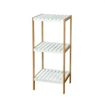Axis - Scaffale in bamboo ed MDF 3 ripiani - 34x33x80cm Casa Collection Bianco