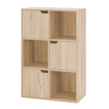 Miracle - Libreria Modulare In Legno Con Vani Ed Ante - 3 Vani E 3 Ante Casa Collection Marrone