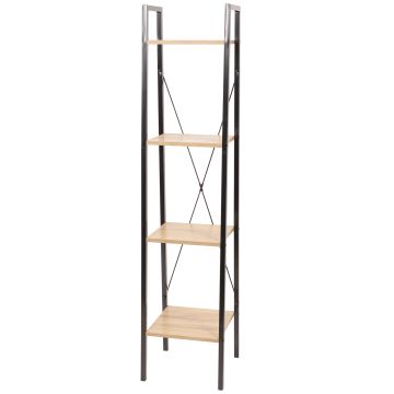 Tucson - Libreria In Legno E Metallo A 4 Ripiani - 34X32,5X148Cm Casa Collection Grigio 15%