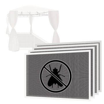 Set 4 Zanzariere Per Gazebo Kios 3X4 Mt Frankystar Écru