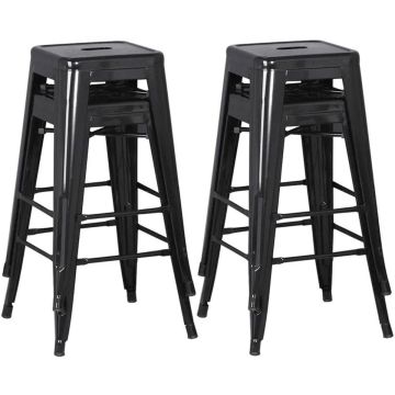 Victor - Set di 4 sgabelli alti in metallo in stile industrial Casa Collection 