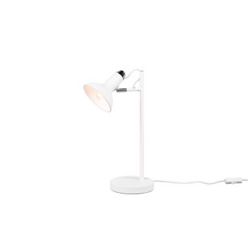 Roxie Lampada Da Tavolo Orientabile Metallo Bianco E Cromato H. 43Cm Trio Bianco