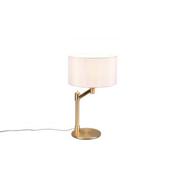 Cassio Lampada Da Tavolo Metallo Ottone Con Paralume Bianco H. 48Cm Trio Ottone antico