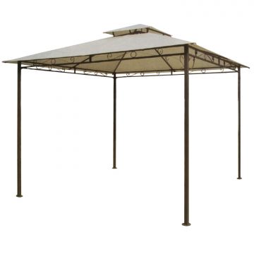 Haiti - Gazebo Da Giardino In Acciaio 3X3 Mt Frankystar Écru