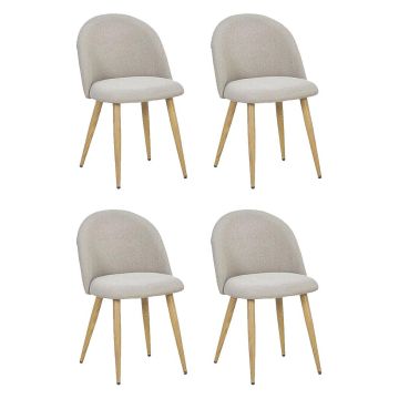 Dalila - Set Di 4 Poltroncine In Tessuto Casa Collection 